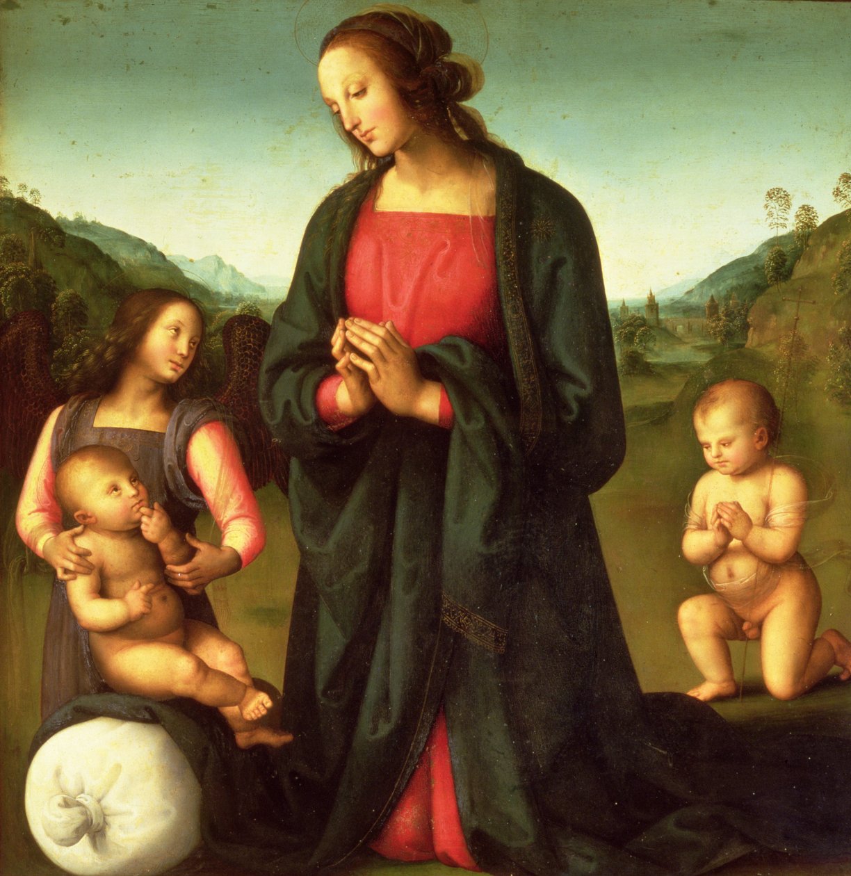 Madonna jumaloi Kristuslapsia (Madonna del Sacco) tekijältä Pietro Perugino