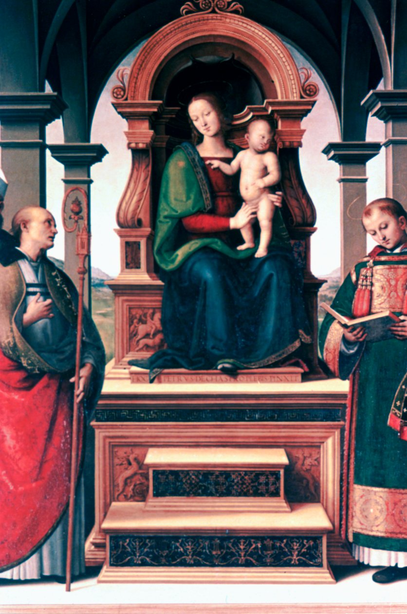 Madonna ja lapsi pyhien kanssa, n. 1470-1523 tekijältä Pietro Perugino