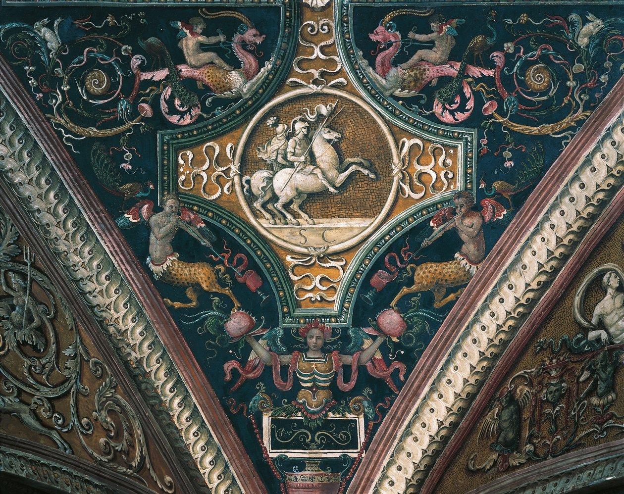 Planeetat ja groteski koriste-aiheet tekijältä Pietro Perugino