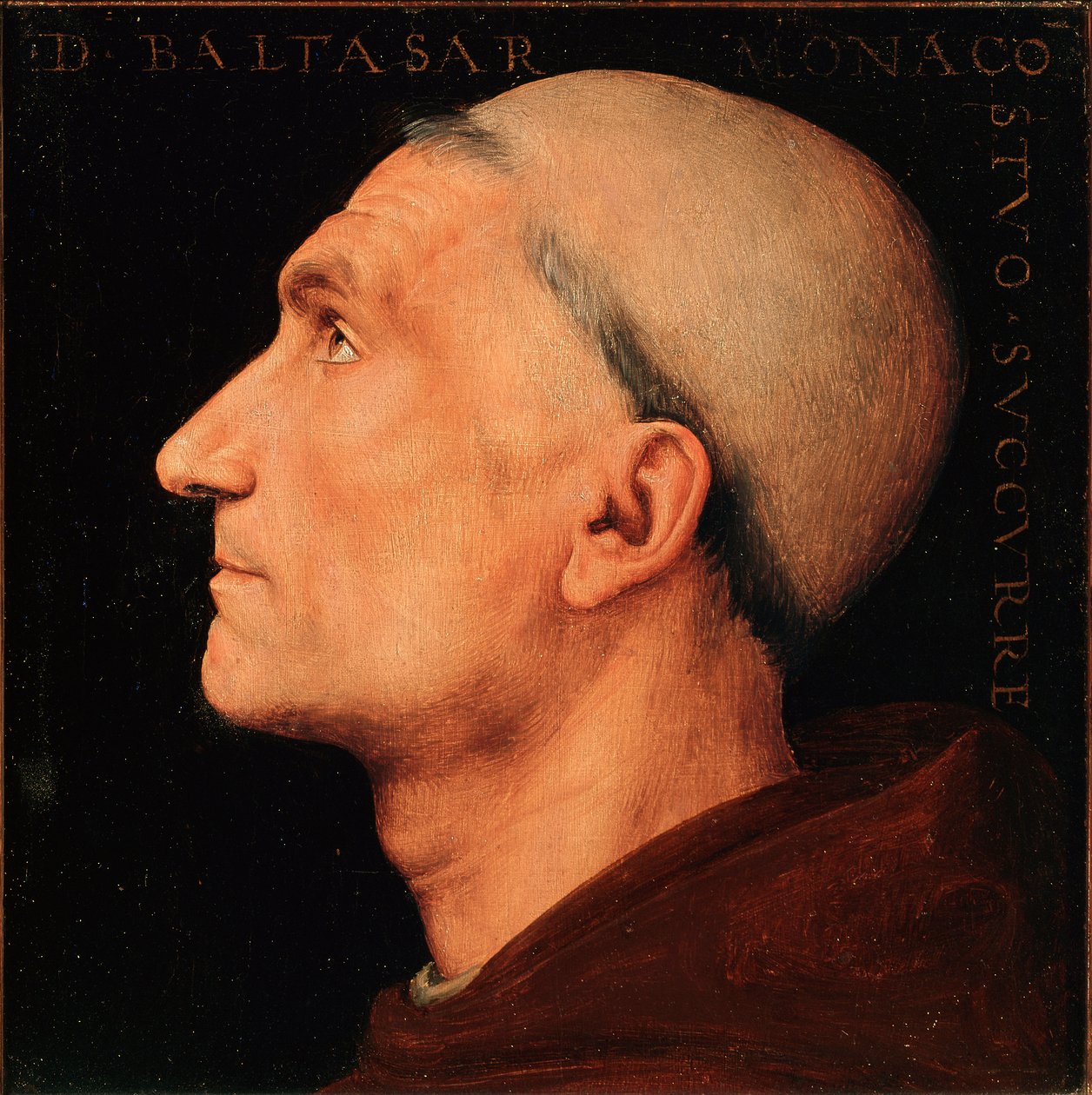 Vallombrosan luostarin munkin Antonio di Angelon muotokuva Don Baldassarresta Vallombreusen luostarin munkin profiili. Pietro Vannucci dit il Peruginon maalaus (Perugin tekijältä Pietro Perugino