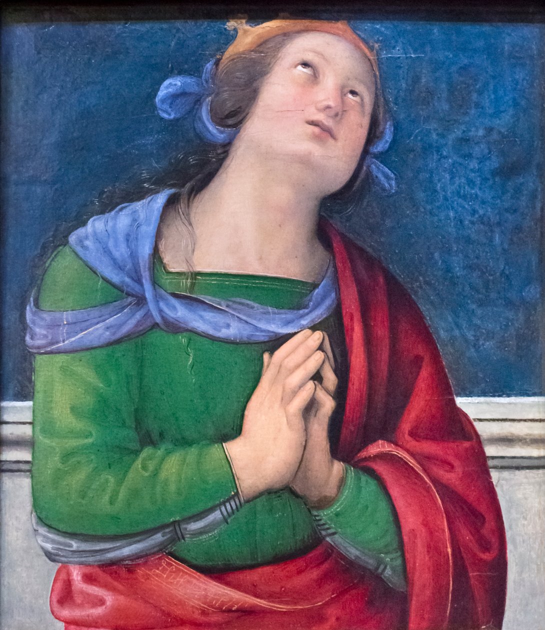 Saint Flavia (öljy puulle) tekijältä Pietro Perugino