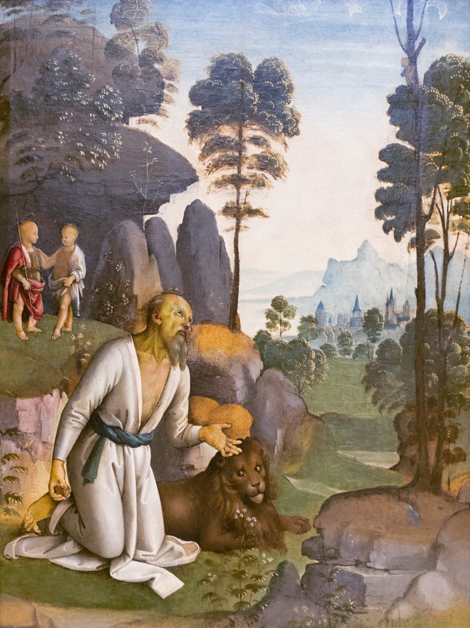 Pyhä Hieronymus katumuksessa tekijältä Pietro Perugino