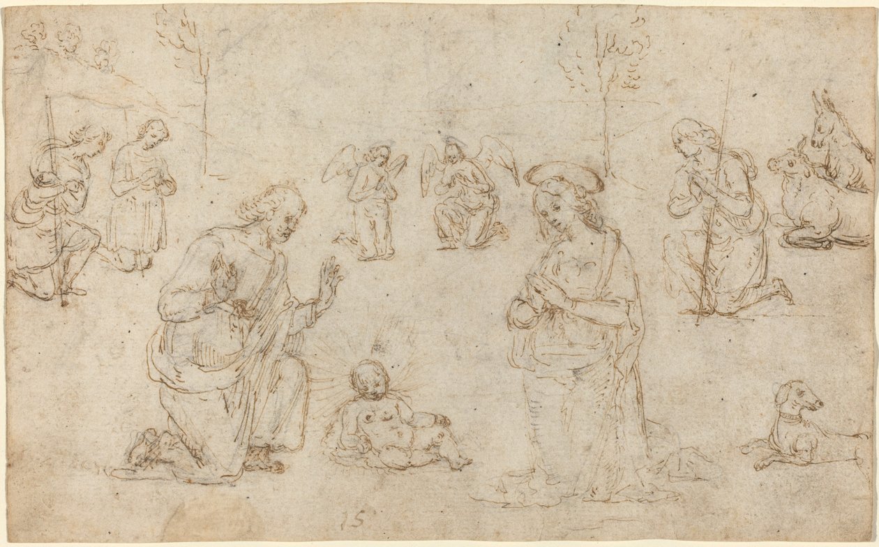 Paimenten palvonta tekijältä Pietro Perugino