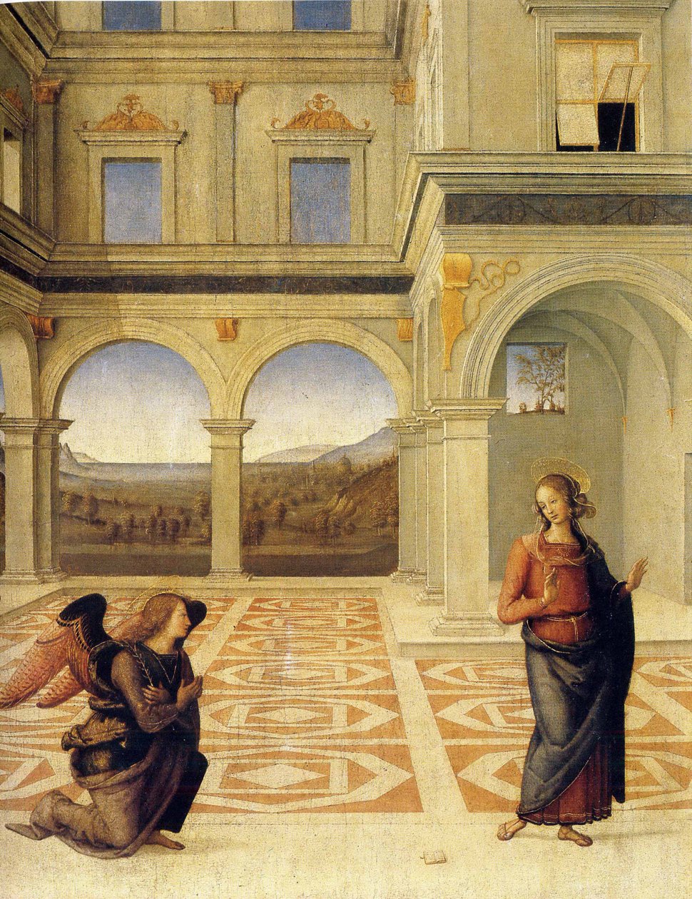 Ilmoitus, noin 1498 tekijältä Pietro Perugino