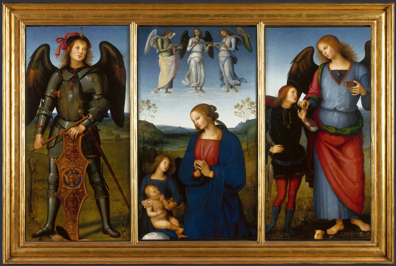 Kolme paneelia alttaritaulusta, Certosa, n. 1500 tekijältä Pietro Perugino