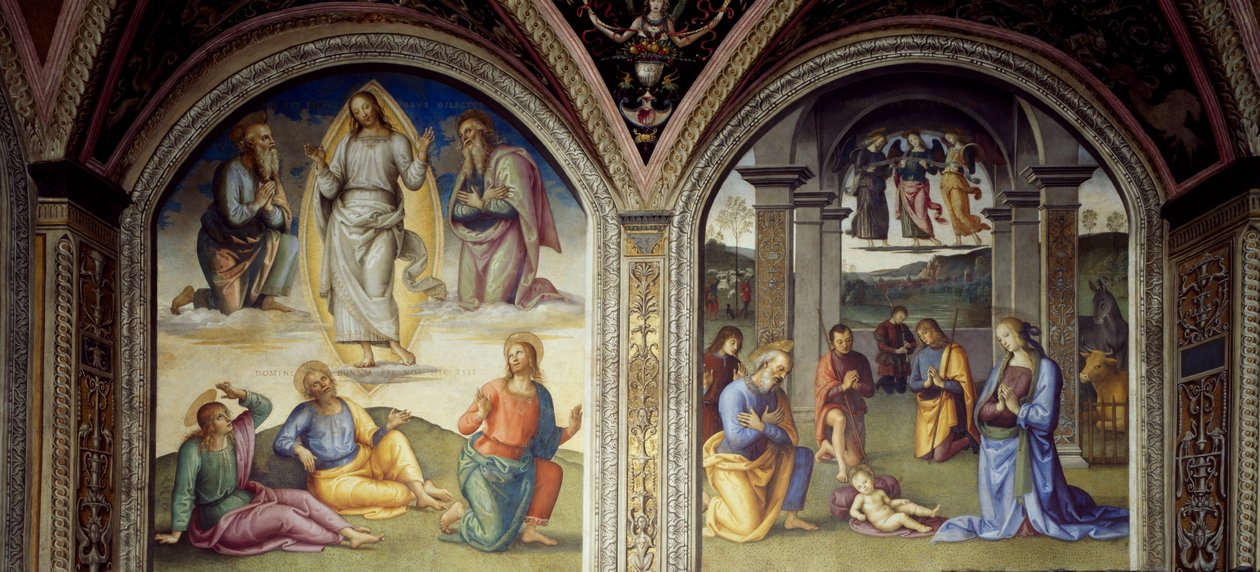 Kirkastus ja syntymä tekijältä Pietro Perugino