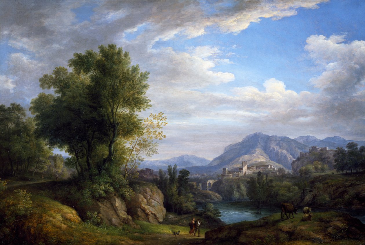 Maisema, Pietro Ronzoni (1781-1861), öljy kankaalle tekijältä Pietro Ronzoni