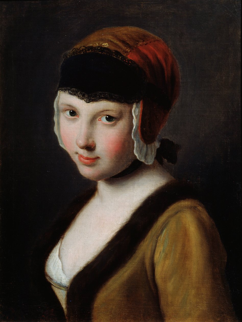 "Tyttö mustalla naamiolla", 1700-luvun puoliväli tekijältä Pietro Antonio Rotari