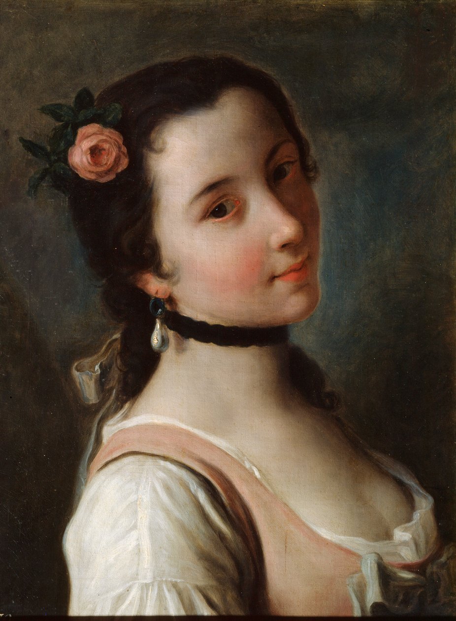 "Tyttö ruusun kanssa", 1700-luvun puoliväli tekijältä Pietro Antonio Rotari
