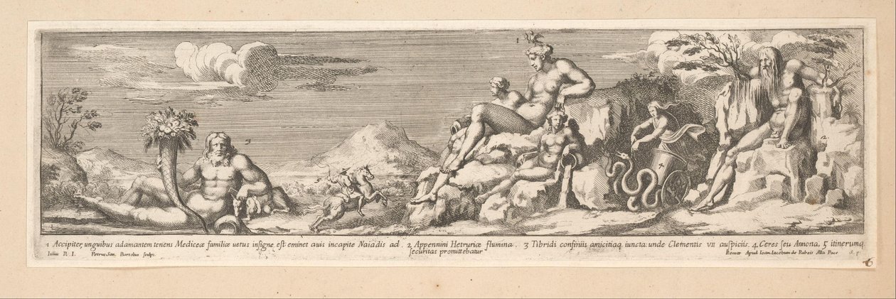Allegoria Rooman ja Firenzen välisestä reitistä Keisari Konstantinuksen historia (sarjan nimi) tekijältä Pietro Sante Bartoli