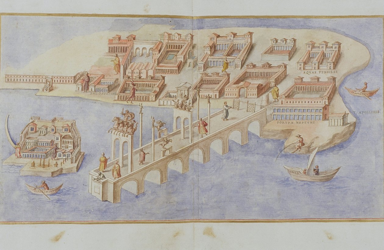 MS Gen 1496 Harbour Scene, 1674 tekijältä Pietro Santi Bartoli
