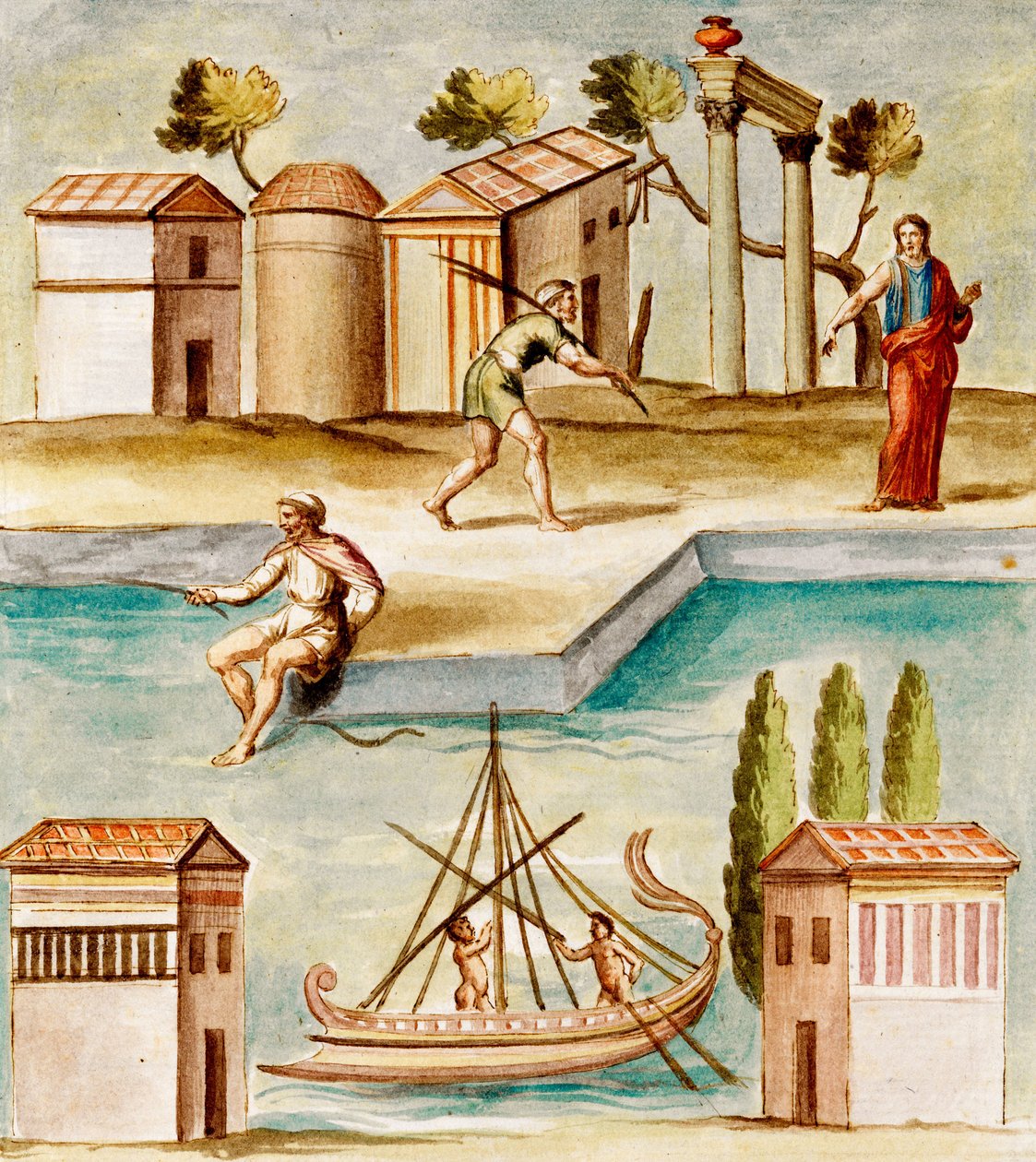 MS Gen 1496 Harbour Scene, 1674 tekijältä Pietro Santi Bartoli