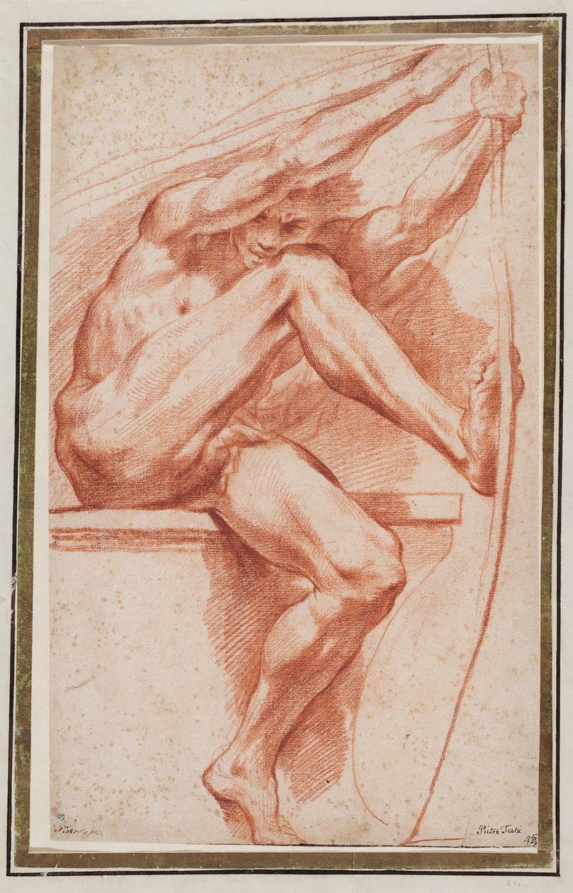 Studie für die Figur des Apollo in "Sommer" tekijältä Pietro Testa