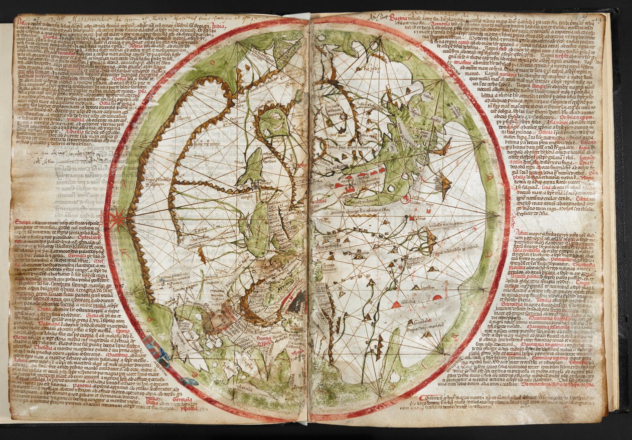 Maailman kartta, n. 1320-25 (vellum) tekijältä Pietro Vesconte