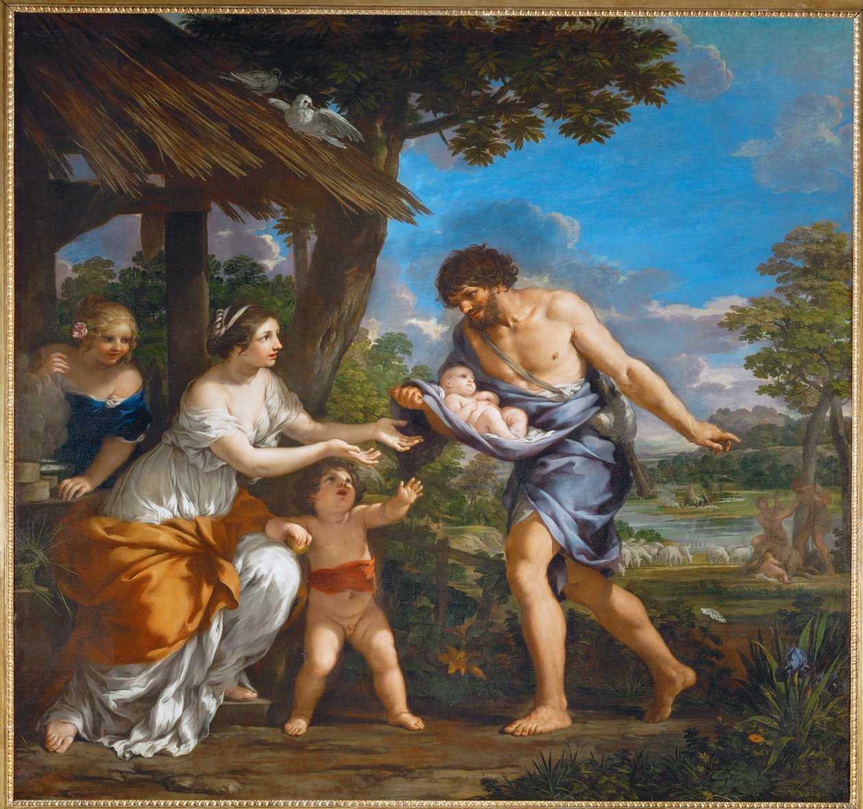 Faustuksen löytämät Romulus ja Remus ... tekijältä Pietro da (1596-1669) Cortona