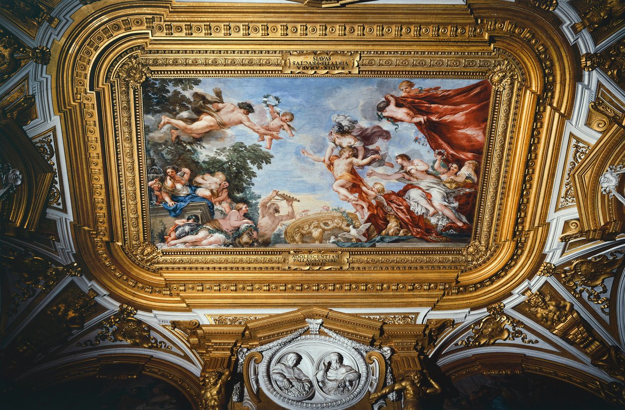 Venus, Planets Fresco Cycle, Pietro da Cortona (1596-1669), fresko, Pitti Palace, Venus Planetary Room, Firenze tekijältä Pietro da (1596 1669) Cortona
