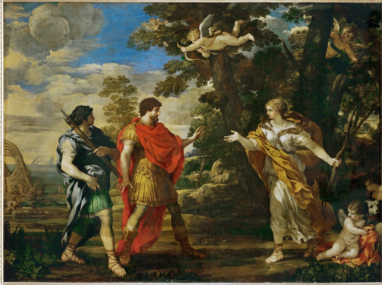Venus en chasseresse apparait a Enee - Venus ilmestyy metsästämässä Aeneakselle ... tekijältä Pietro da (1596 1669) Cortona