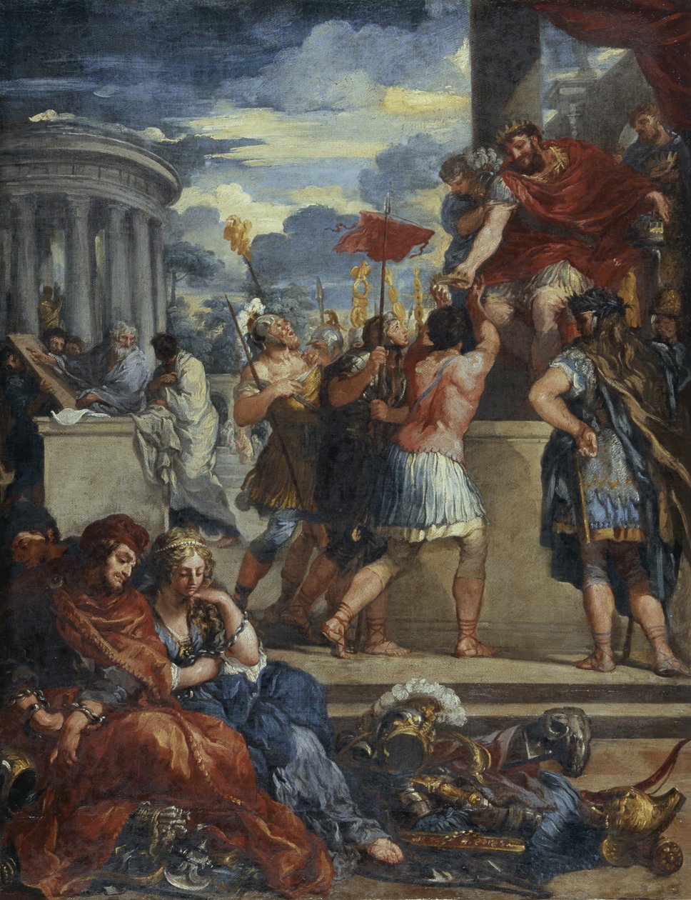 Pronssin aika (öljy kankaalle) tekijältä Pietro da (1596 1669) (after) Cortona