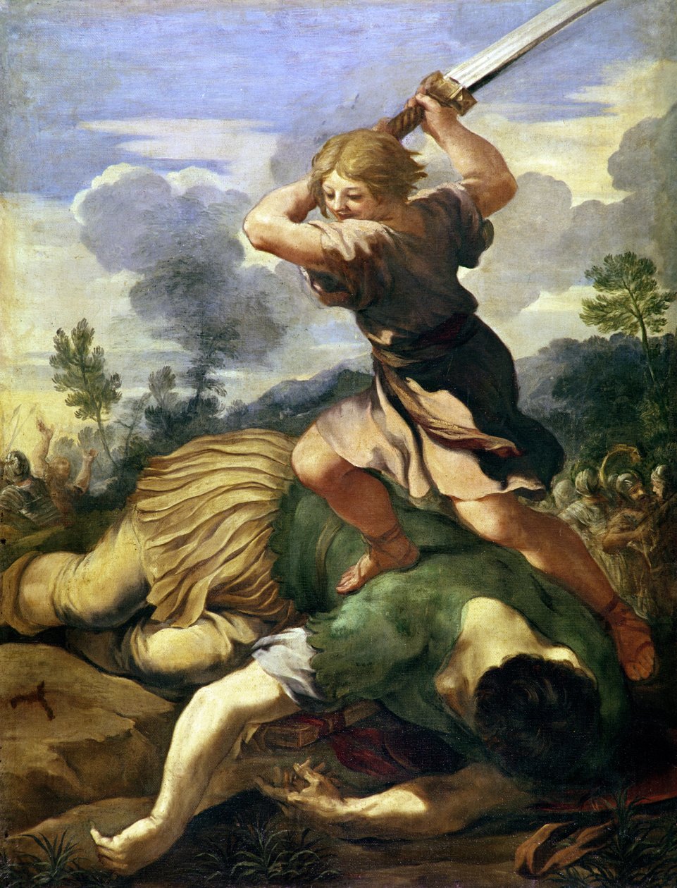 Daavid tappaa Goljatin (öljy kankaalle) tekijältä Pietro da (1596 1669) Cortona