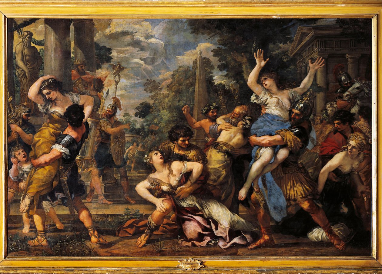 Pietro da Cortonan (Cortonan kivi) maalaus Sabiinien sieppaus (Pietro Berrettini) tekijältä Pietro da Cortona