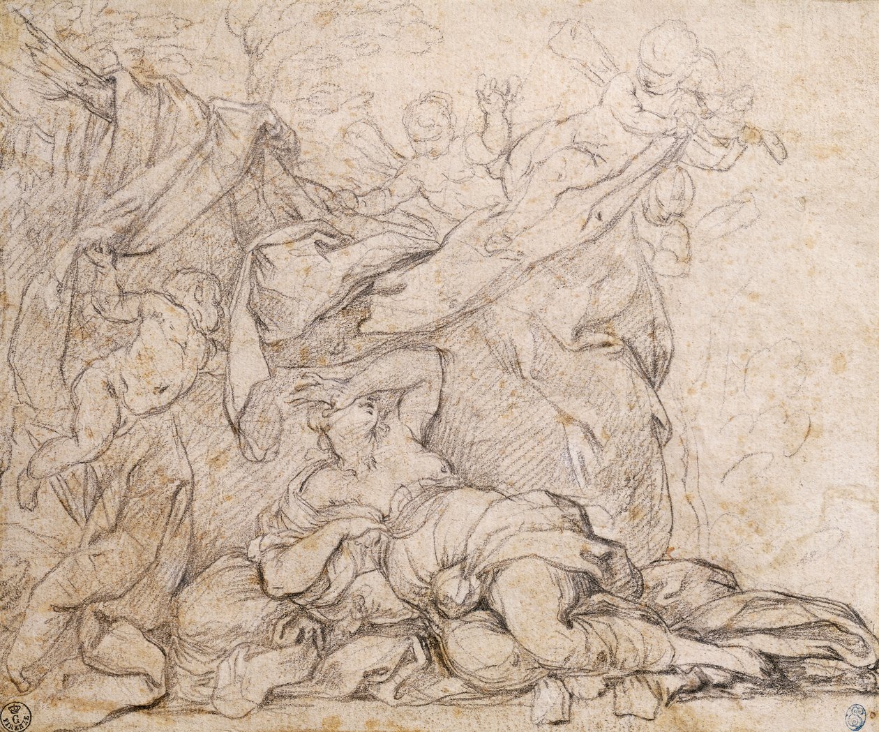 Venus, opinnäytetyö Jumalaisen kaitselmuksen voittoa varten, fresko Palazzo Barberinin salin holvissa, Rooma. tekijältä Pietro da Cortona