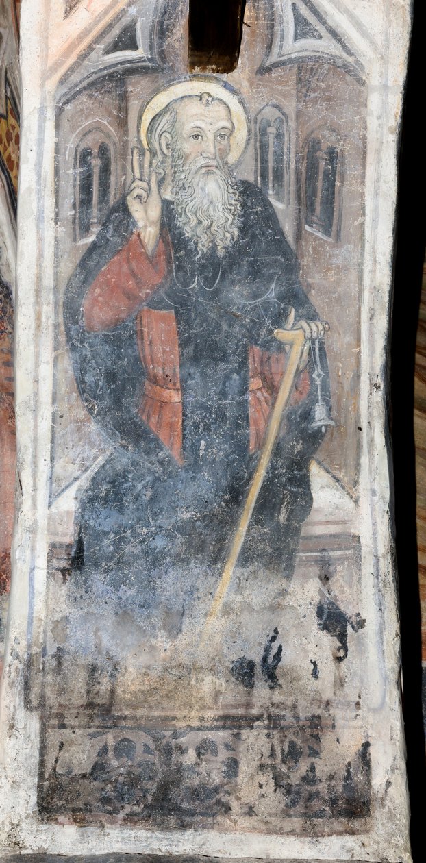 Pyhä Antonius Apotti, kirkon tohtori tekijältä Pietro da (15th century) Saluzzo