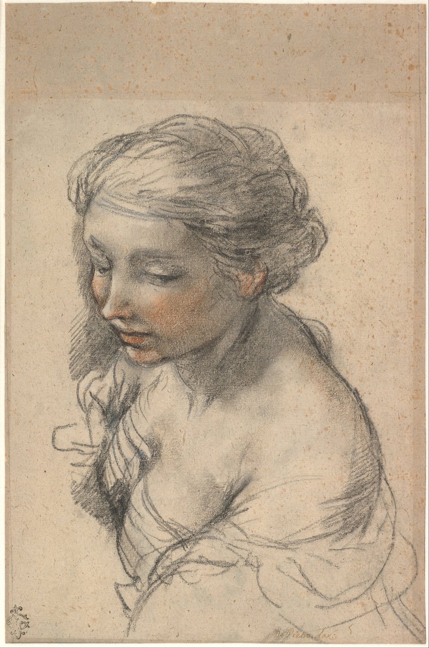 Vasemmalle kääntyneen nuoren naisen rintakuva, 1637 tekijältä Pietro da Cortona