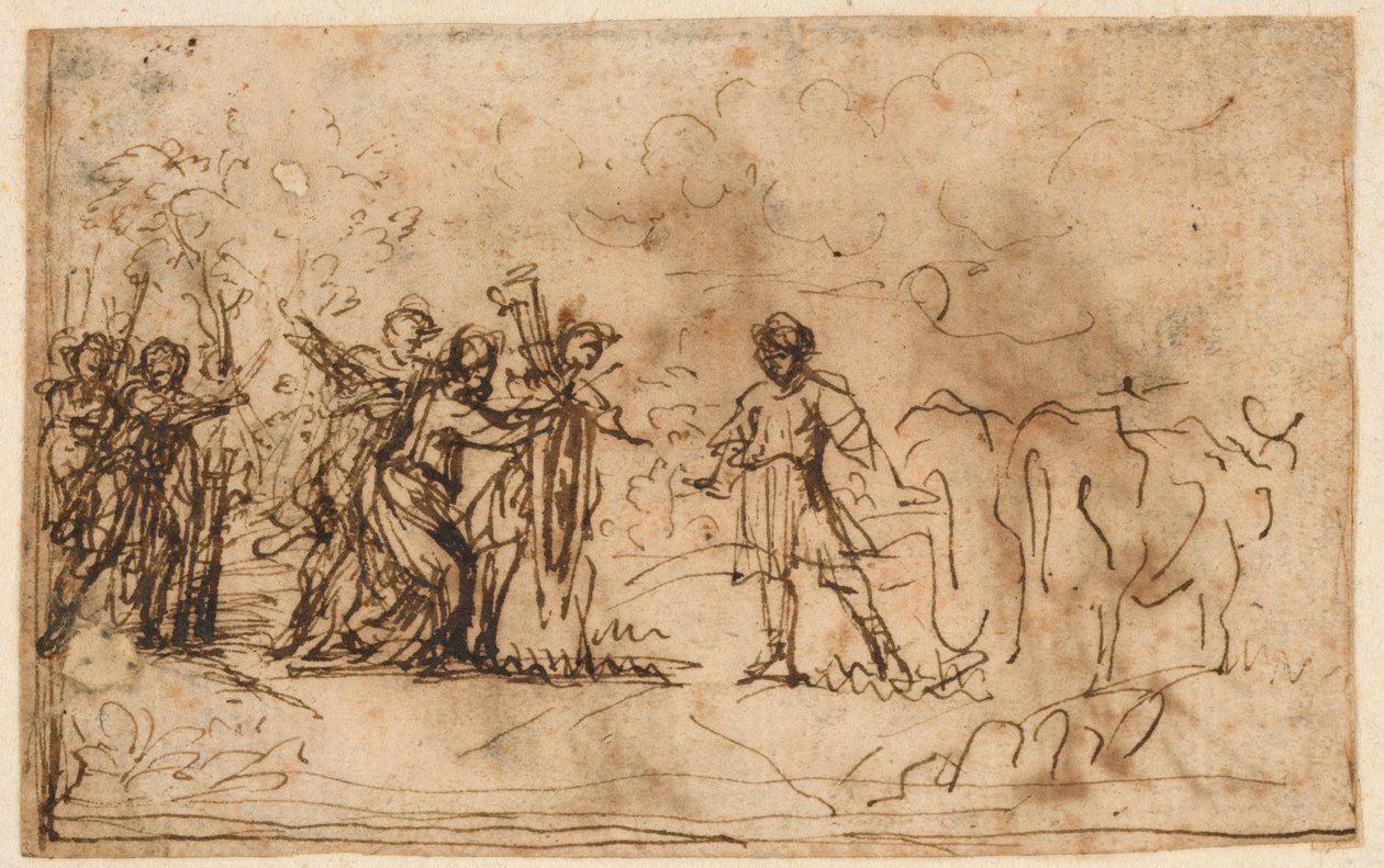 Cincinnatus kutsuttu kentältä, tutkimus "Storia di Cincinnatoon", Villa Sacchettin galleria (nykyisin Chigi), Castelfusano tekijältä Pietro da Cortona