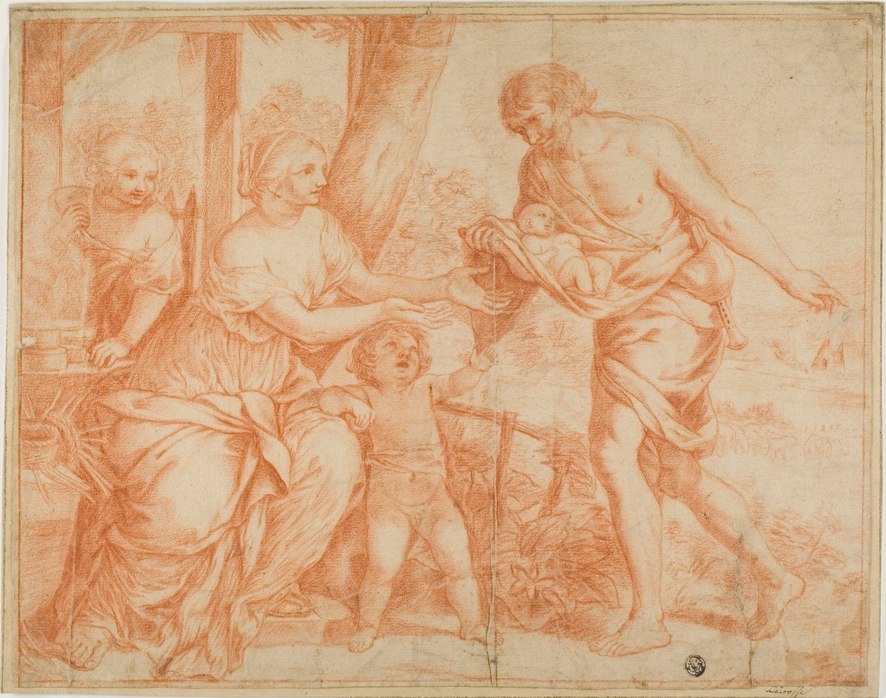 Paimenen kotiin tuoma vauva Oidipus tekijältä Pietro da Cortona