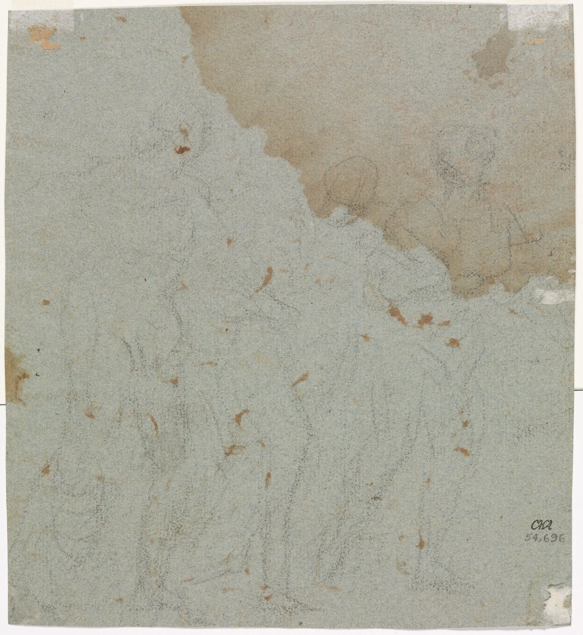 Luonnos Lotille ja hänen tyttäreilleen, 1600-luku. tekijältä Pietro da Cortona