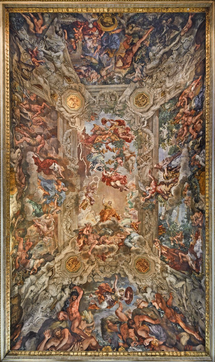 Jumalan huolenpidon voitto ja sen tarkoitusten toteutuminen paavi Urbanus VIII:n aikana, 1632-1639 tekijältä Pietro da Cortona