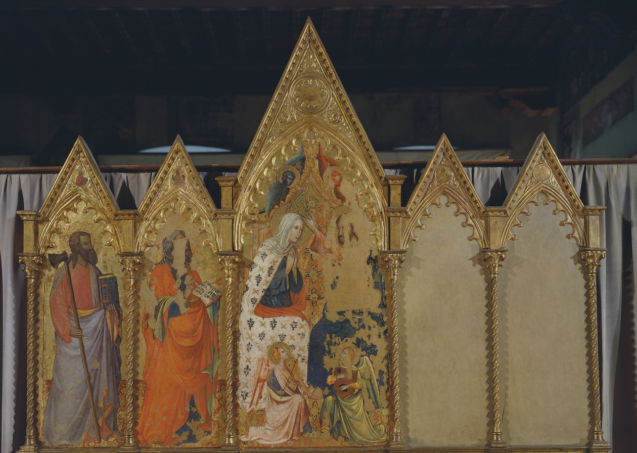 Neitsyen kruunaus, polyptyykki tekijältä Pietro da Miniato