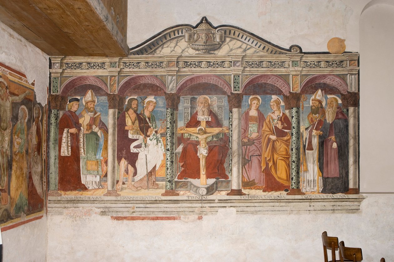 Saint Pietro ja Paolo kirkko, Valvasone, Friuli, Italia (fresko) tekijältä Pietro da Vicenza