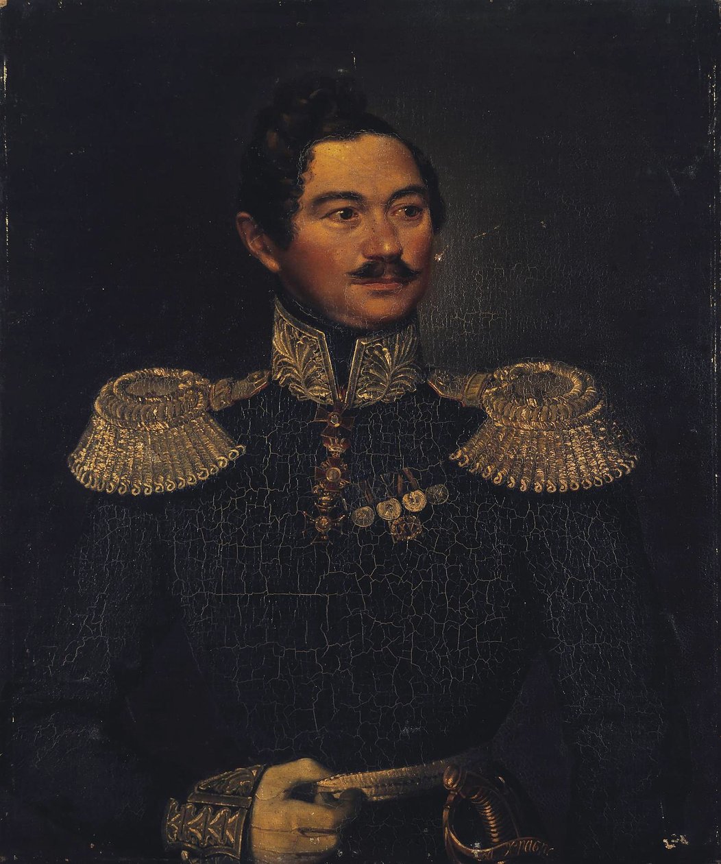 Kenraali Ivan Aleksejevitš Orlovin muotokuva 1795-1874, 1835 tekijältä Pimen Nikitich Orlov