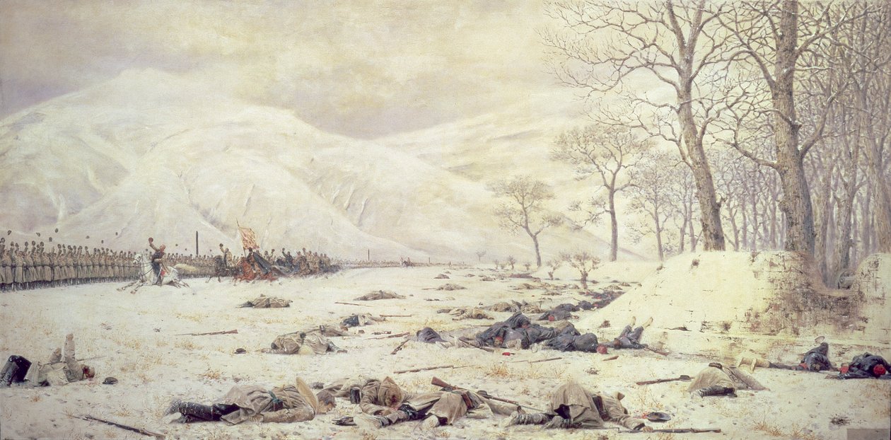 Kenraali Skobelev (1843-82) Shipkassa, Venäjän ja Turkin sota 1877-78, 1878 tekijältä Piotr Petrovitch Weretshchagin