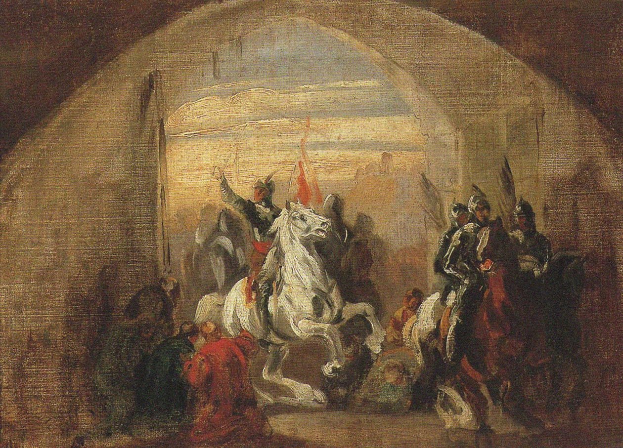 Boleslaw I Chrobry valloitti Kiovan, n. 1837 tekijältä Piotr Michalowski