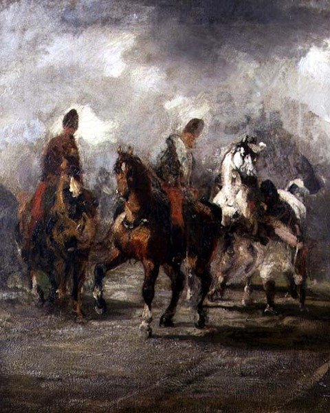 Riders (öljy kankaalle) tekijältä Piotr Michalowski