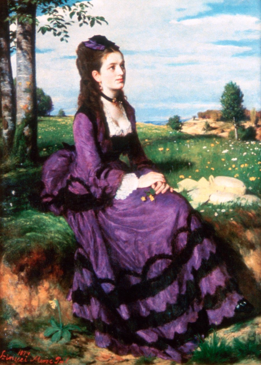 Nainen violetissa, 1874 tekijältä Pál Szinyei Merse