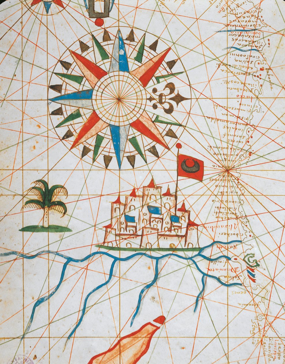 Alexandria, Egypti, Portolan atlas, joka koostuu kuudesta kartasta, Placido Caloiro ja Francesco Oliva, Pergamentti. 1646. tekijältä Placido Caloiro e Oliva