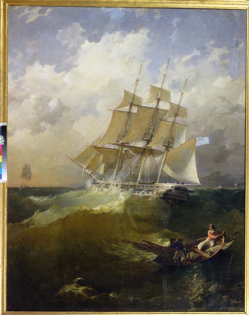 44-tykin fregatti, Aurora ("44-tykin fregatti Aurora") - Platon Timofejevitš Borispoletsin (1805-1880) maalaus, öljy kankaalle tekijältä Platon Timofeyevich Borispolets