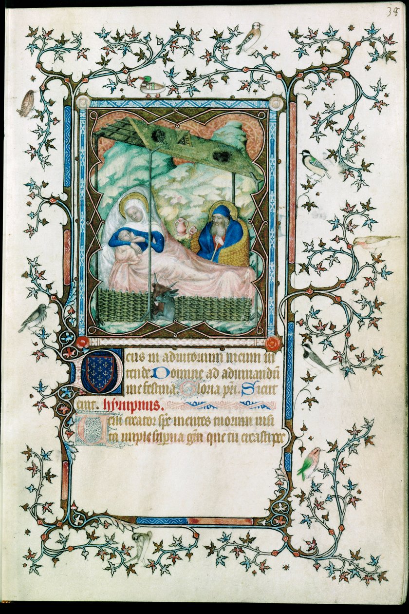 Syntymä. Petites heures du Duc de Berry ... tekijältä Pol de Limbourg