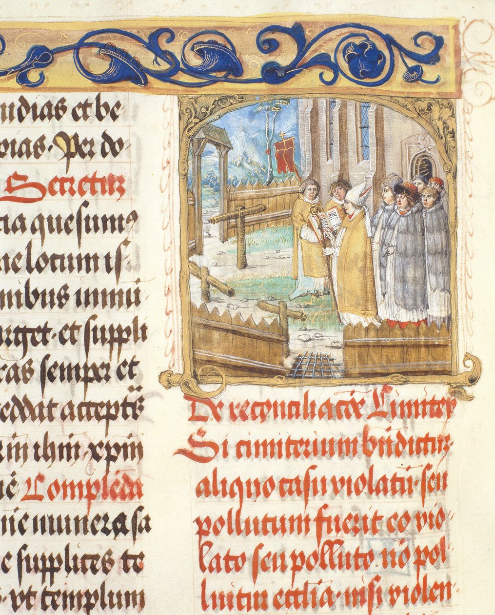 Piispa Erasmus Ciolekin paavin piispan siunaus hävitetylle hautausmaalle, n. 1510 (tempera ja kulta pergamentilla) tekijältä Polish School