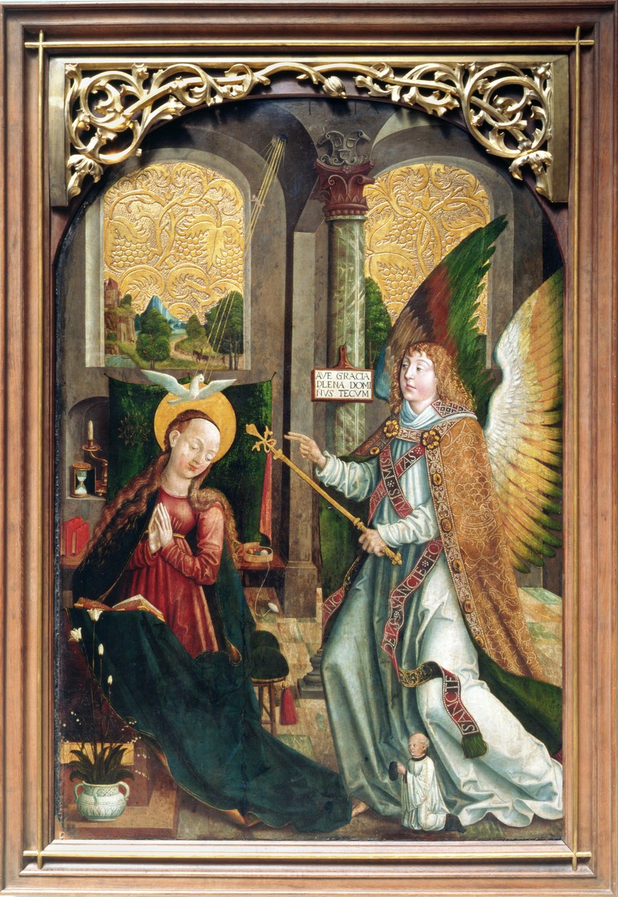 Annunciation, 1517 (tempera aluksella) tekijältä Polish School