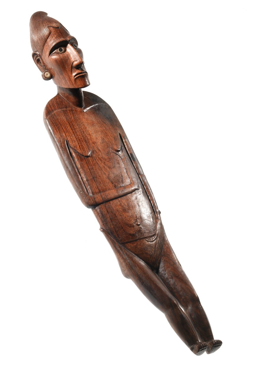 Naishahmo (moai papa) Rapa Nuista (Pääsiäissaari) (puu, luu ja obsidiaani) tekijältä Polynesian School