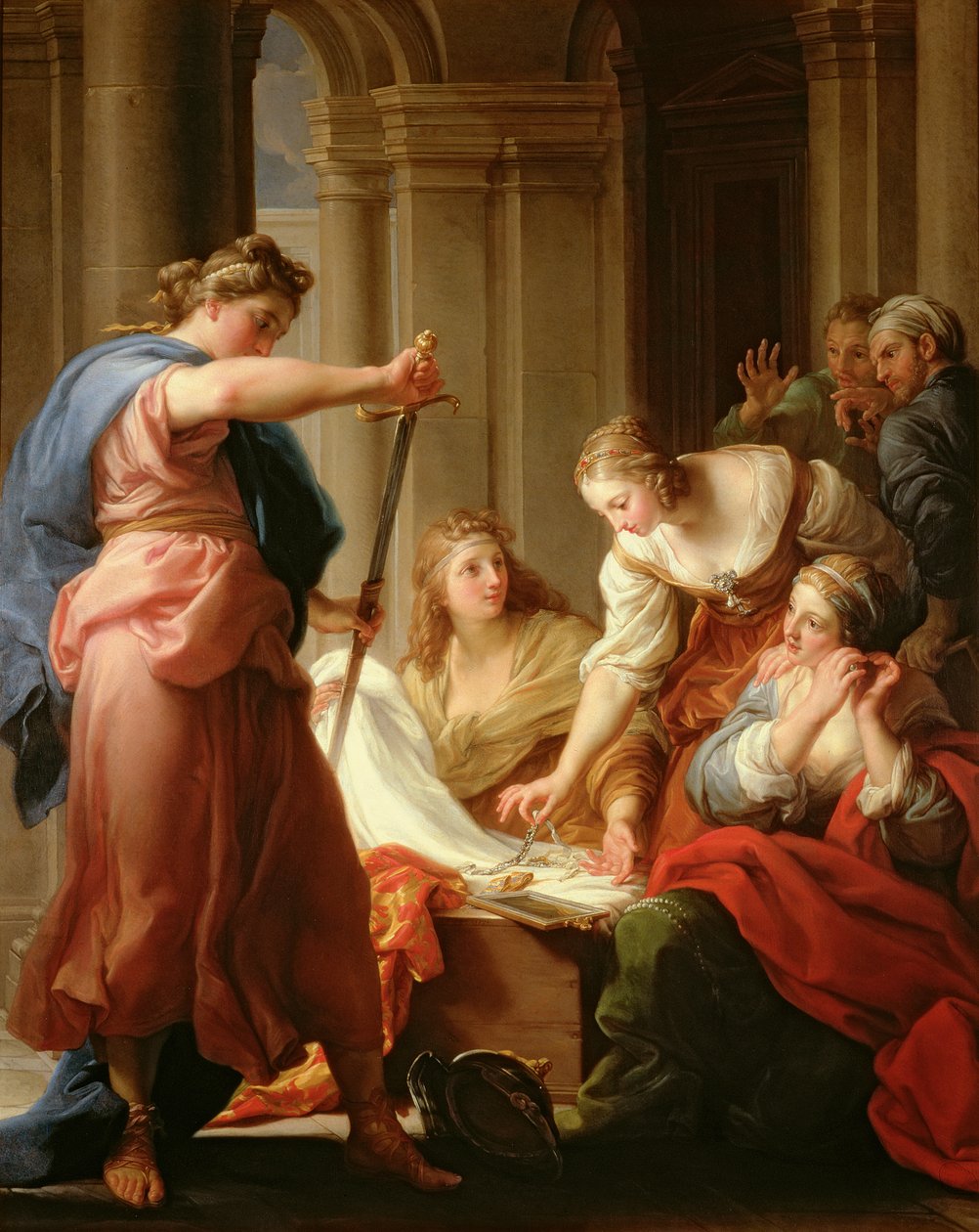 Akhilleus kuningas Lycomedoksen hovissa tyttäriensä kanssa, 1746 tekijältä Pompeo Girolamo Batoni