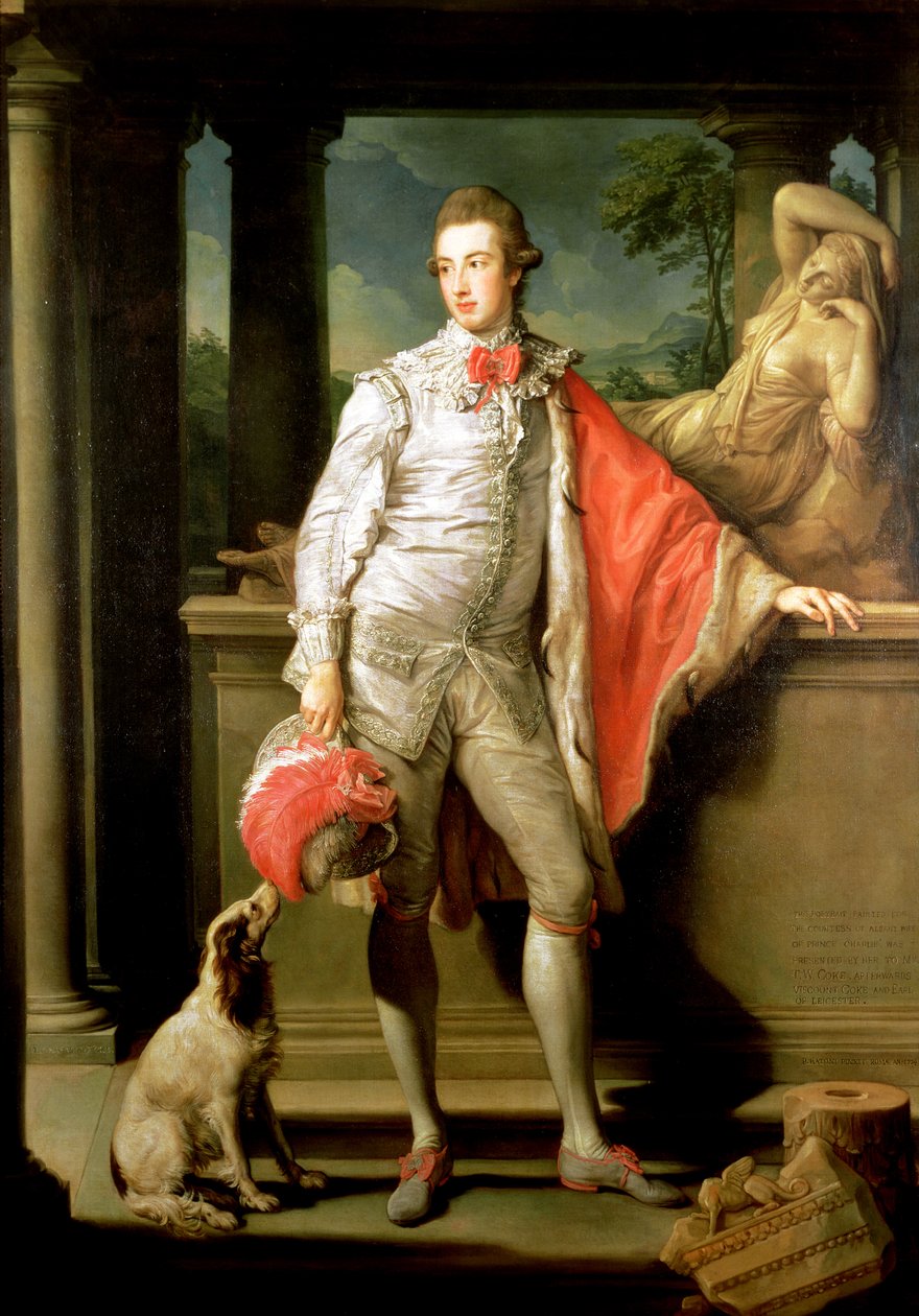Thomas William Coke, (1752-1842) myöhemmin Leicesterin 1. jaarli (toisesta luomisesta) 1774 (1. luomakunnan ensimmäinen jaarli, katso 147993) tekijältä Pompeo Girolamo Batoni