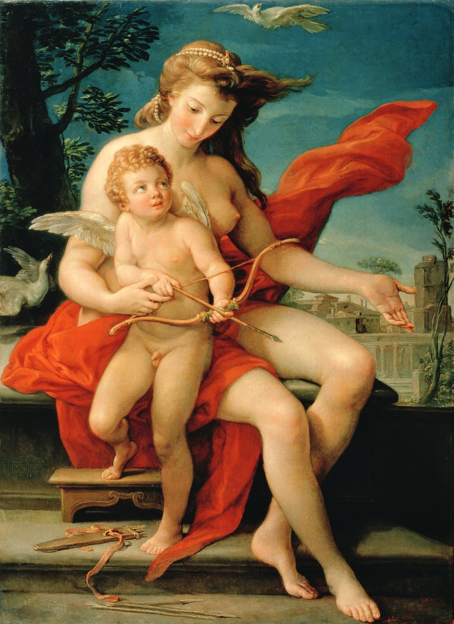 Venus ja Amor, 1785 tekijältä Pompeo Girolamo Batoni