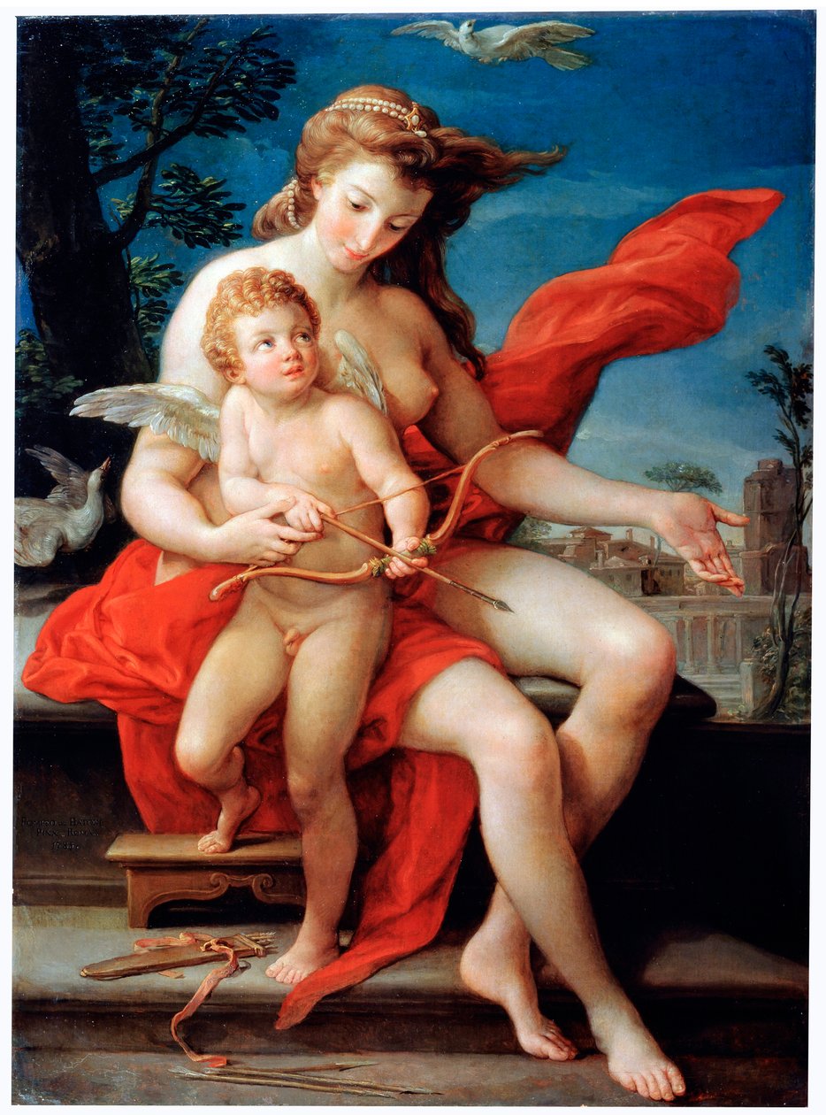 Venus ja Amor, 1785. tekijältä Pompeo Batoni