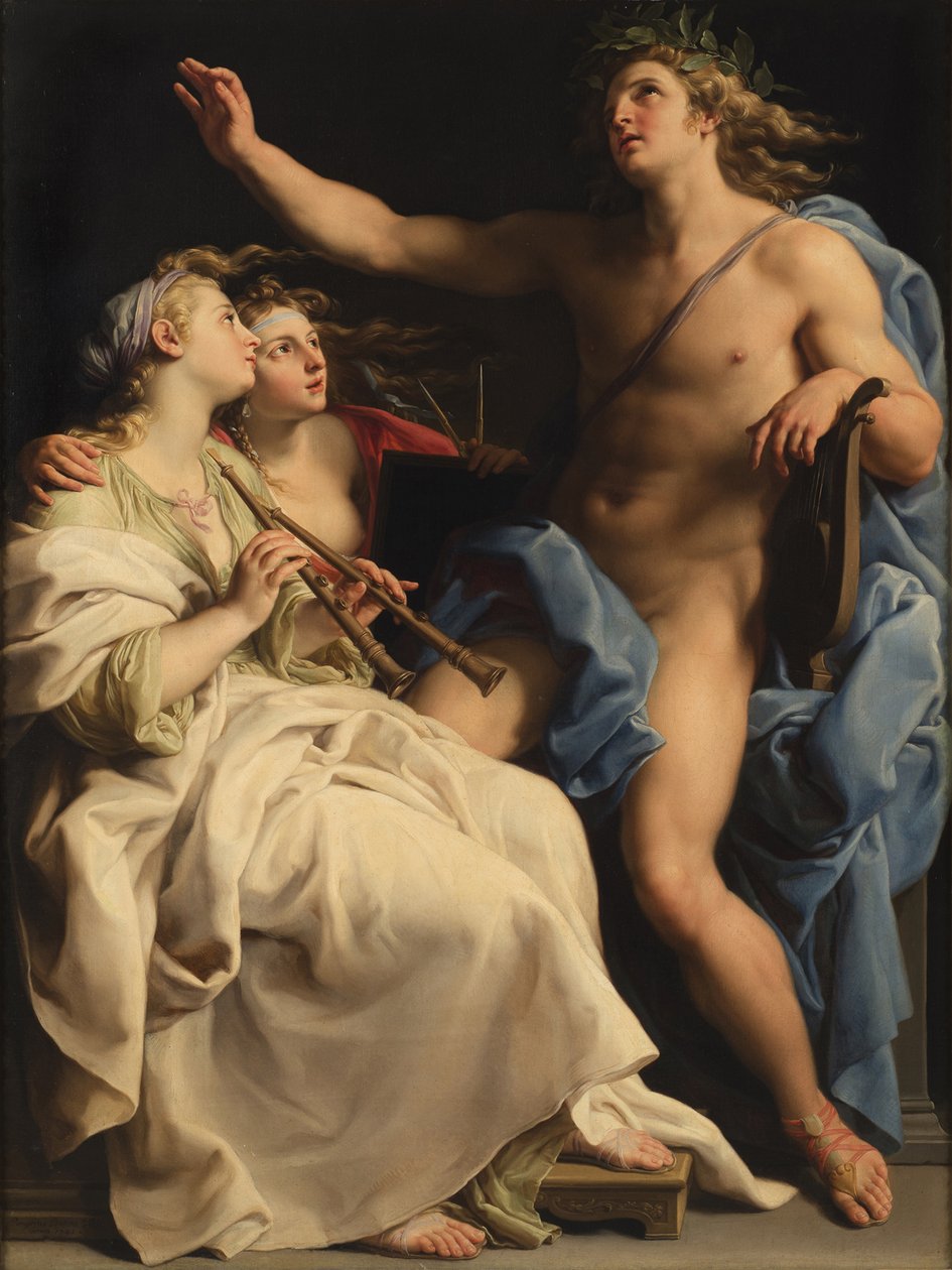 Apollo, Musiikki ja geometria, 1741. tekijältä Pompeo Girolamo Batoni