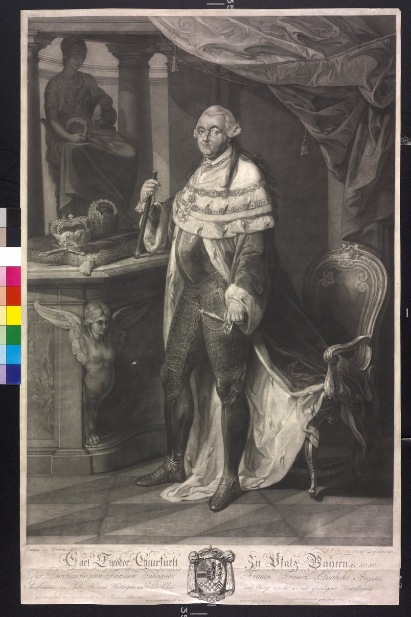 Carl Theodor vaaliruhtinas Baijerin palatsiin tekijältä Pompeo Girolamo Batoni